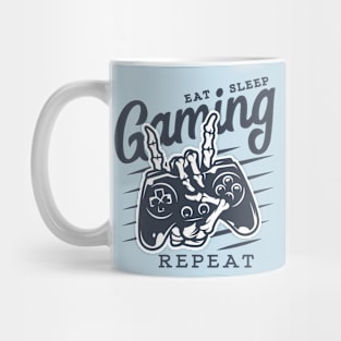 Eat Sleep Gaming Repeat skull Old School Gamer console Mug